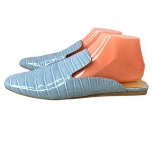 Dolce Vita Bree Blue Croc Embossed Slip-On Mules in Sky Blue Women’s Size 9.5